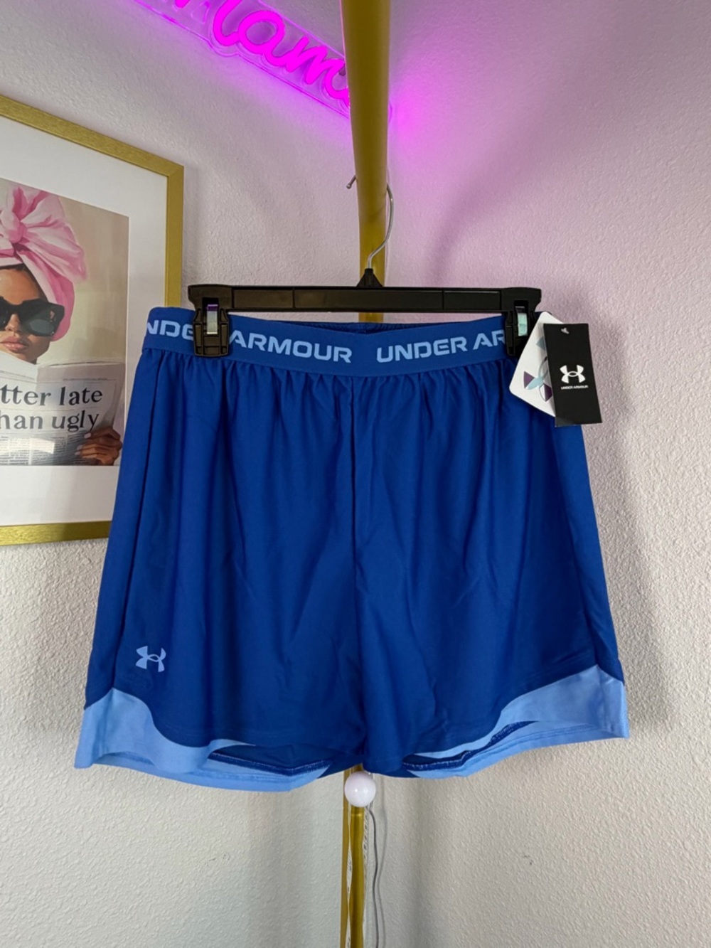 Under Armour Girls Royal and Light Blue Athletic Shorts NWT